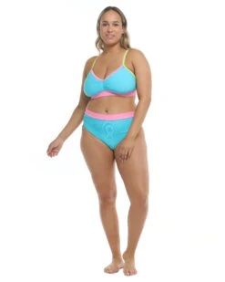 Spectrum Drew Plus Size Swim Top - Cyan -HYN Swimwear Shop BGW SWIM SPECTRUM Cyan Drew X Full