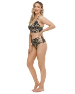 Equator Olivia D-F Cup Swim Top - Black -HYN Swimwear Shop EQUATOR Olivia D Side full