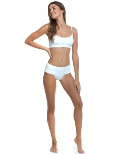 Ibiza Coco High-Waist Bikini Bottom - White -HYN Swimwear Shop IBIZA White Coco Front2