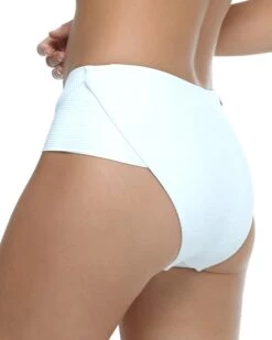 Ibiza Coco High-Waist Bikini Bottom - White -HYN Swimwear Shop IBIZA White Coco Side close
